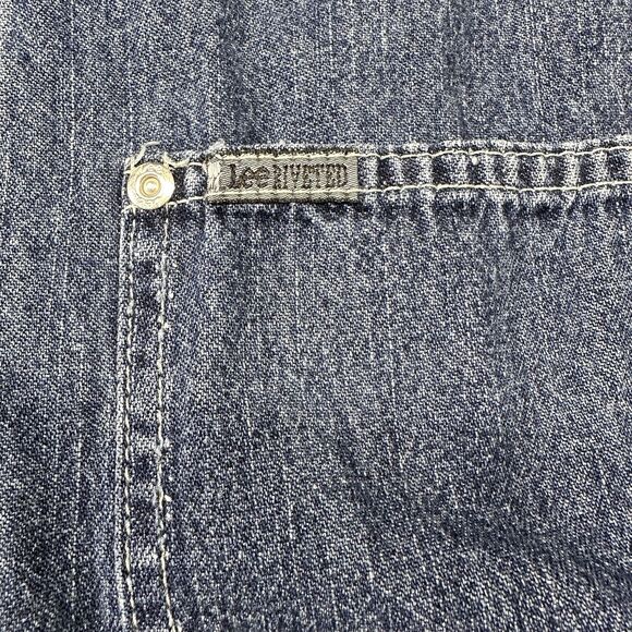 Vintage Lee Riveted Denim Chore Jacket XL Tall – Corduroy Collar Workwear - Picture 5 of 8